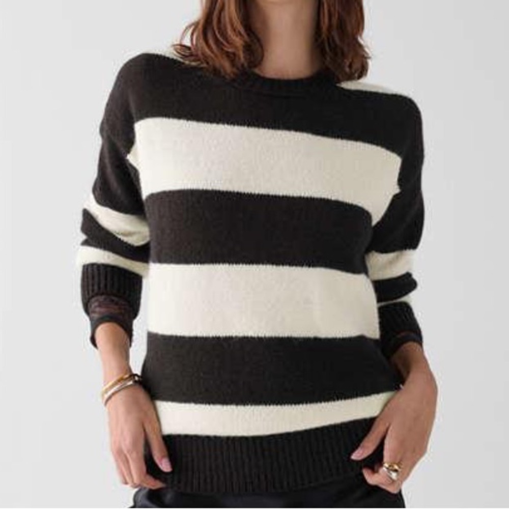 Kate Spade Black and White Striped Women's Sweater NWT